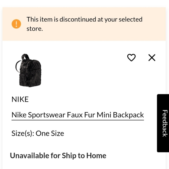 *NWT* NIKE Mini Black Faux Fur Backpack - Picture 15 of 16